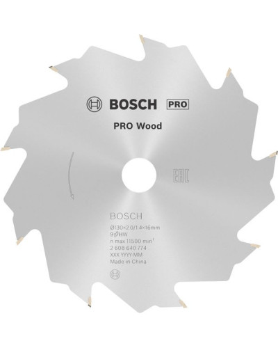 Пиляльний диск Bosch PRO Wood 130x2/1.4x16 мм T9