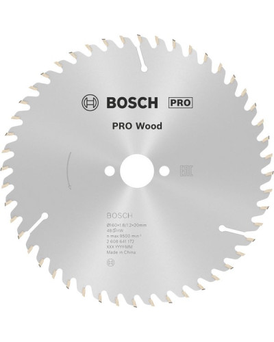 Пиляльний диск Bosch PRO Wood 160x1.8/1.2x20/16 мм T48