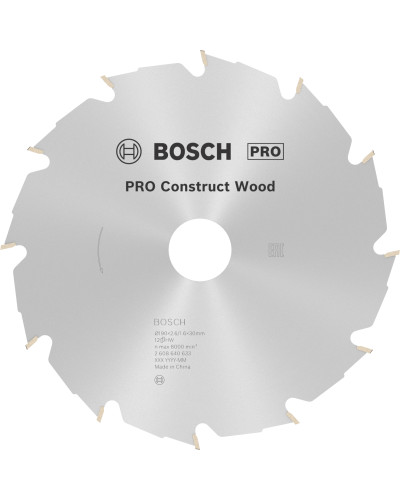 Пиляльний диск Bosch PRO Construct Wood 190x2.6/1.6x30 мм Т12