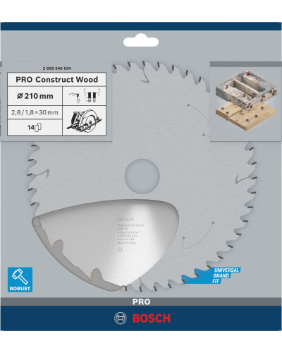 Пиляльний диск Bosch PRO Construct Wood 210x2.8/1.8x30 мм Т14