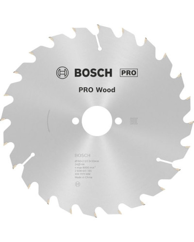 Пиляльний диск Bosch PRO Wood 190x2/1.3x30 мм T24