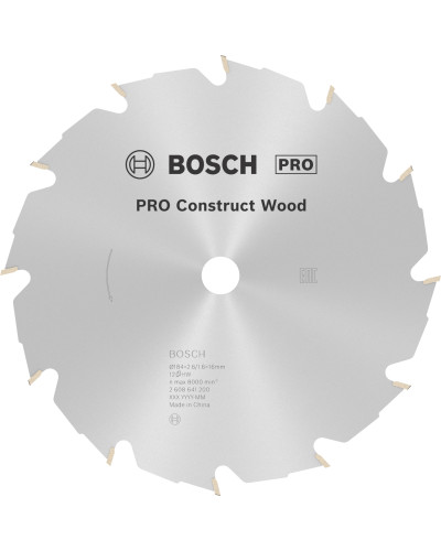 Пиляльний диск Bosch PRO Construct Wood 184x2.6/1.6x16 мм Т12