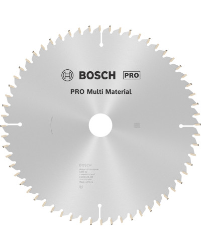 Пиляльний диск Bosch Pro Multi Material 254x3.2/2.5x30 мм, 60 HLTCG