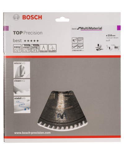 Пильный диск Bosch Top Precision Best for Multi Material 216х2.3/1.8х30 мм Т64