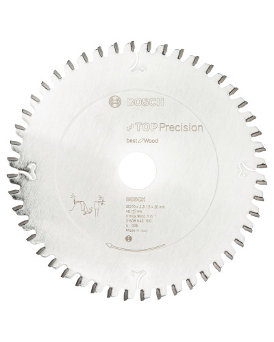 Пиляльний диск Bosch Top Precision Best for Wood 210х2.3/1.8х30 мм Т48