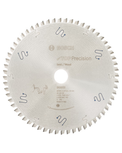 Пиляльний диск Bosch Top Precision Best for Wood 254х2.3/1.8х30 мм Т60