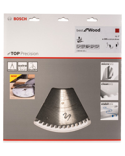 Пильный диск Bosch Top Precision Best for Wood 305х2.3/1.8х30 мм Т72