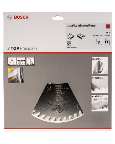 Пильный диск Bosch Top Precision Best for Laminated Panel Abrasive 250х3.2/2.2х30 мм Т48