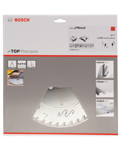 Пиляльний диск Bosch Top Precision Best for Wood 250х3.2/2.2х30 мм Т40