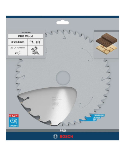 Пиляльний диск Bosch PRO Wood 254×2×30 мм, 24 ATB