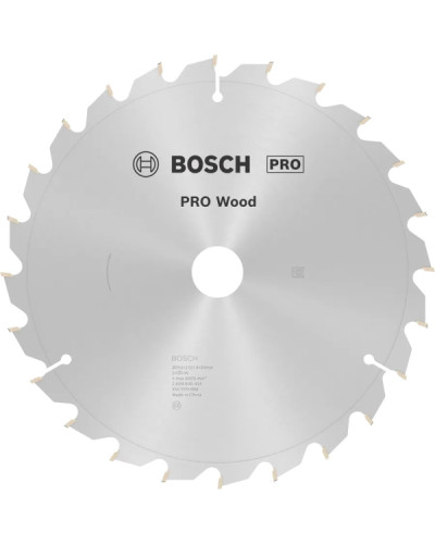 Пиляльний диск Bosch PRO Wood 254×2×30 мм, 24 ATB