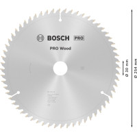 Пильный диск Bosch PRO Wood 254×2×30 мм, 60 ATB