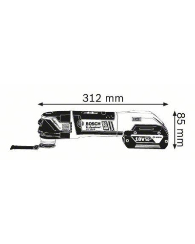 Акумуляторний універсальний різак Bosch GOP 18V-28 Professional, 2 акб GBA 18V 5.0Ah, з/п AL 1860 CV