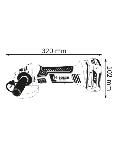Акумуляторна кутова шліфувальна машина Bosch GWS 18-125 V-LI Professional, 2 акб 4.0 Ah, з/п, L-BOXX