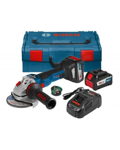 Акумуляторна кутова шліфувальна машина Bosch GWS 18V-10 SC Professional, 2х5Ah, з/п, L-Boxx