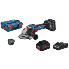 Акумуляторна кутова шліфувальна машина Bosch GWS 18V-15 SC Professional, 2 акб 18V 8 Ah, з/п, L-Boxx 136