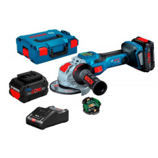Акумуляторна кутова шліфувальна машина Bosch GWX 18V-15 SC Professional, 2 акб 18V 8.0Ah, з/п GAL 18V-160 C, L-BOXX 136