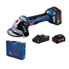 Акумуляторна кутова шліфувальна машина Bosch GWS 180 LI Professional, 2 акб 4 Ah, з/п, кейс