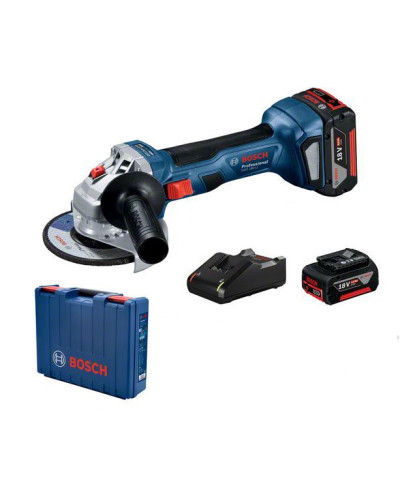Акумуляторна кутова шліфувальна машина Bosch GWS 180 LI Professional, 2 акб 4 Ah, з/п, кейс