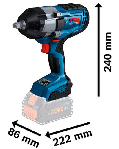 Аккумуляторный ударный гайковерт Bosch GDS 18V-1000 Professional, без акб