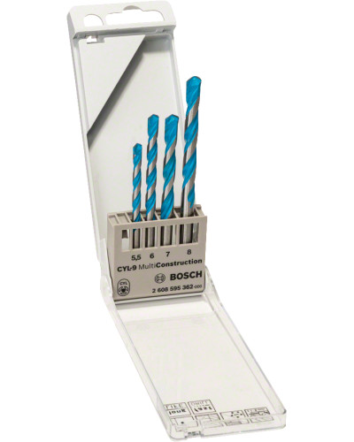 Набір універсальних свердлів Bosch CYL-9 Multi Construction 5,5, 6, 7, 8 мм 2608595362