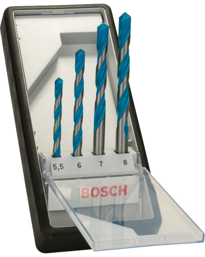 Набір універсальних свердлів Bosch CYL-9 Multi Construction Robust Line 5.5, 6, 7, 8 мм 2607010522