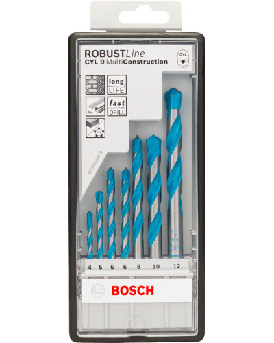 Набір універсальних свердел Bosch CYL-9 Multi Construction Robust Line 7 шт 2607010543