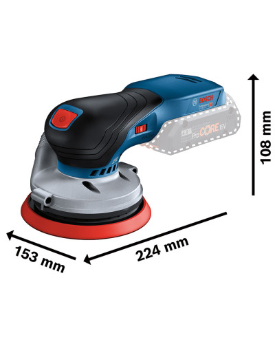 Ексцентрикова шліфувальна машина акумуляторна Bosch Professional GEX 18V-125, без акб та з/п