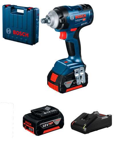 Аккумуляторный ударный гайковерт Bosch GDS 18V-400 Professional, 2 акб GBA 18V 5 Ah, з/у GAL 18V-40