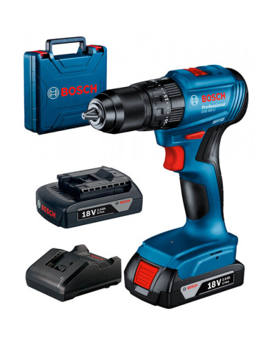 Акумуляторний ударний дриль-шуруповерт Bosch Professional GSB 185-Li, 2 акб 18V 2 Ah, з/п GAL 18V-20, кейс
