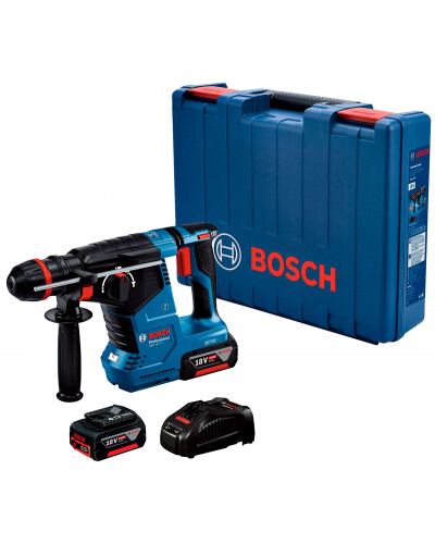 Акумуляторний перфоратор Bosch GBH 187-LI Professional з патроном One Chuck, 2 акб GBA 18V 5Ah, з/п GAL 1880 CV