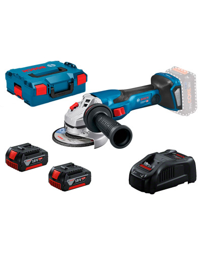 Акумуляторна кутова шліфувальна машина Bosch GWS 18V-15 C Professional, 2 акб GBA 18V 5.0 Ah, з/п GAL 1880 CV