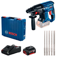 Акумуляторний перфоратор Bosch GBH 180-Li Professional, 1 акб GBA 18V 4.0Ah, з/п GAL 18V-40, набором 5 свердл SDS-Plus