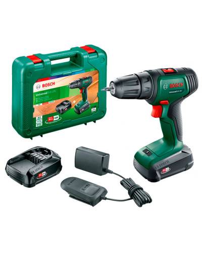 Акумуляторний дриль-шурупокрут Bosch UniversalDrill 18V, 2 акб PBA 18V 1.5Ah, з/у AL 1810 CV