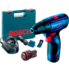 Аккумуляторная дрель-шуруповерт Bosch GSR 120-LI Professional с 2 акб GBA 12V 2 Ah, з/у GAL 1210 CV, набором 10 бит, набором 12 сверл