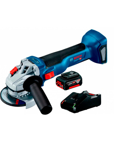 Акумуляторна кутова шліфувальна машина Bosch GWS 18V-10 Professional, 1 акб GBA 18V 4.0Ah, з/п