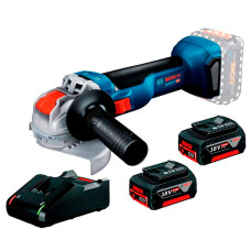 Акумуляторна кутова шліфувальна машина Bosch GWX 18V-10 Professional, 2 акб GBA 18V 4.0Ah, з/п GAL 18V-40
