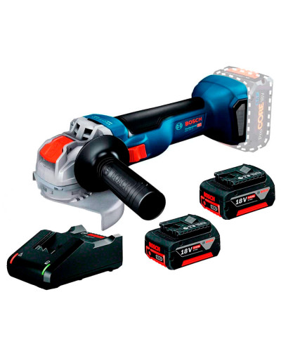 Акумуляторна кутова шліфувальна машина Bosch GWX 18V-10 Professional, 2 акб GBA 18V 4.0Ah, з/п GAL 18V-40
