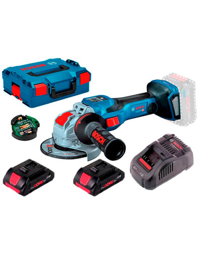 Акумуляторна болгарка Bosch GWX 18V-15 SC Professional, 2 акб ProCORE 18V 4 Ah, з/п