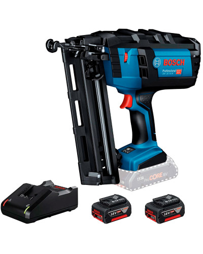 Акумуляторний цвяхозабивач Bosch Professional GNH 18V-64 M, 2 акб GBA 18V 4.0Ah, з/п GAL 18V-40