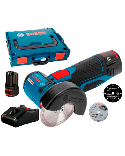 Акумуляторна болгарка Bosch GWS 12V-76 Professional, 2 акб 2 Ah, з/п GAL 12V-40