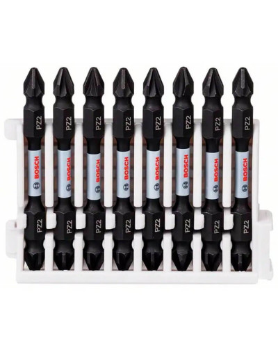Набір подвійних ударних біт Bosch Pick and Click PZ2-PZ2 65 мм, 8 шт 2608522338