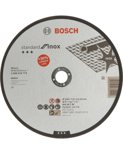 Відрізне коло Bosch Standard for Inox WA 36T BF 230x1.9x22.23 мм 2608619773