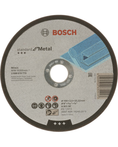 Диск відрізний по металу Bosch Standard for Metal, прямий, 150х2.5х22.23 мм 2608619774