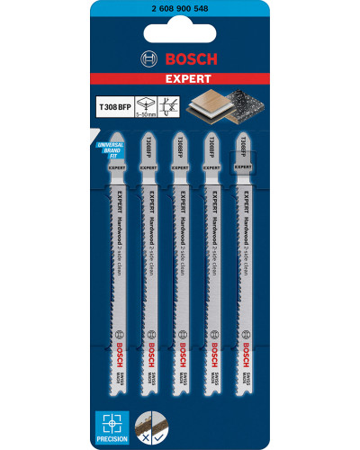 Пильне полотно Bosch Expert Hardwood 2-Side Clean T308BFP з деревини 2x177 мм 5 шт 2608900548