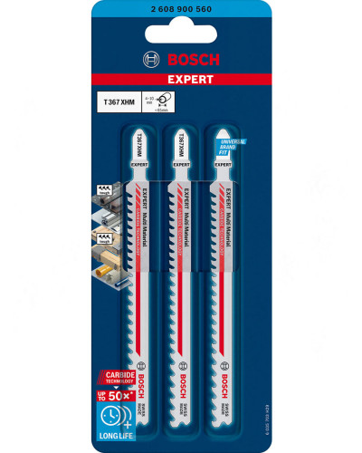 Пильне полотно Bosch Expert Multi Material T367XHM по деревині та металу 3.5-5x132 мм 3 шт 2608900560