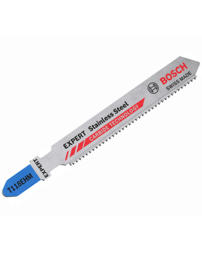 Пильне полотно Bosch Expert Stainless Steel T118EHM з нержавіючої сталі 1.4x83 мм 3 шт 2608900562