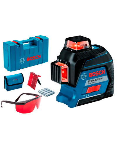 Лінійний лазерний нівелір Bosch GLL 3-80 Professional в кейсі з мішенню, чохлом та окулярами