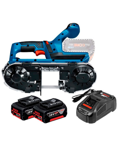 Акумуляторна стрічкова пилка Bosch GCB 18V-63 Professional, 2 акб GBA 18V 5 Ah та з/п GAL 1880 CV
