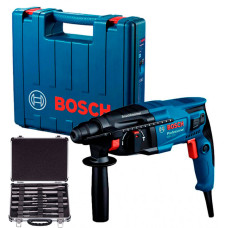 Перфоратор Bosch GBH 220 Professional, в кейсе, с набором буров и зубил SDS-plus Mixed Set (11 предметов)